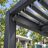 Pergola motorisée, gazebo, pavillon, toit rétractable en aluminium avec éclairage LED, extérieur, CE TUV, modèle NG-MP2026