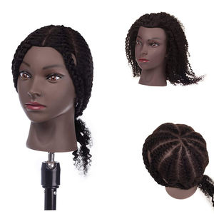 Cabeza de Maniquí de pelo ondulado del cuerpo humano 100%, muñeca de cosmetología de pelo Real rizado para práctica de peinado, herramienta de entrenamiento - Product Image 1