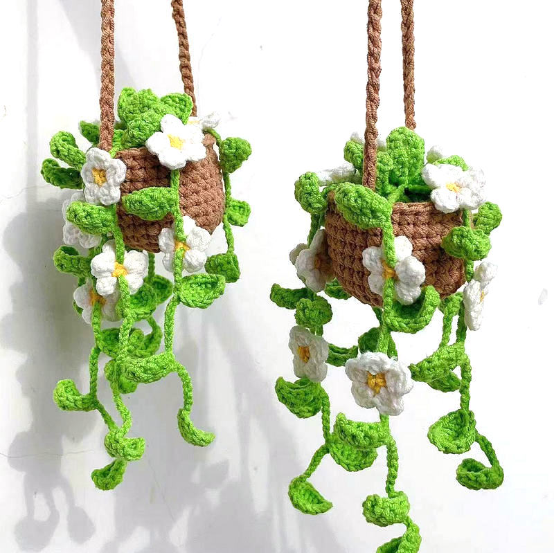 Вязанные цветочки автомобильный подвесной крючком Висячие завод зеркало заднего вида автомобиля висит аксессуары