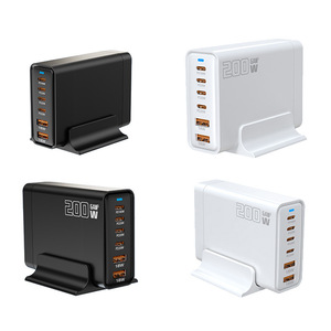 เครื่องชาร์จ GaN แบบตั้งโต๊ะ 200W 2A+4C USB PD Type C สถานีชาร์จเร็วสำหรับโทรศัพท์ แล็ปท็อป แท็บเล็ต - Product Image 1