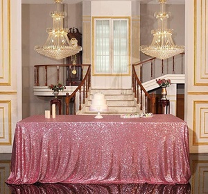 Sequin Khăn Trải Bàn vuông trang trí bàn lấp lánh bao gồm khách sạn tiệc cưới Vòng bảng vải hồng vàng đỏ - Product Image 2