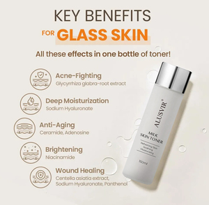 Pirinç yüz toniği kore özel etiket cilt bakım ürünleri cilt bakımı parlatma Anti Aging pirinç sütlü yüz toniği üreticisi - Product Image 5