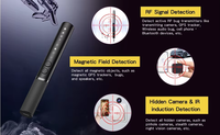 Détecteur de caméra espion sans fil cachée, dispositif d'écoute et d'enregistrement GPS, balayeur de micros espions avec connecteur USB WAV pour voyages et hôtels