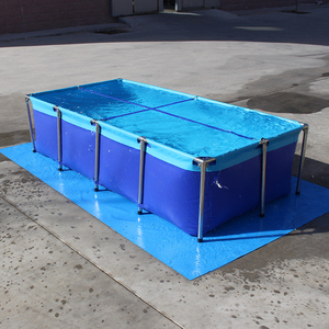 Bassin d'élevage de poissons pliable en PVC pour intérieur et extérieur, réservoirs à poissons mobiles en PVC avec structure en acier inoxydable - Product Image 5