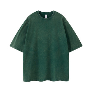 Camiseta de manga corta para hombre, camiseta lavada Vintage de algodón 100%, camiseta de manga corta con cuello redondo a la moda - Product Image 3