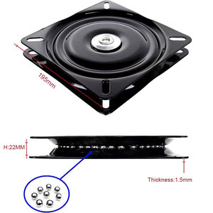 Plateau pivotant 360 degrés robuste à roulement à billes pour base de chaise de bar inclinable, plateau tournant Lazy Susan, carré métallique moderne - Product Image 3