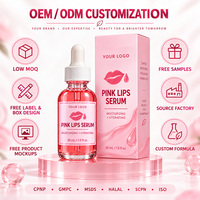 Sérum pour les lèvres bio rose, lèvres pigmentées foncées, traitement éclaircissant, exfoliant, repulpant, soin hydratant pour les lèvres, hommes et femmes