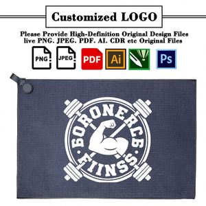 Serviette de golf promotionnelle en gros à séchage rapide, cadeau d'affaires, jacquard, imprimée à la main, avec logo personnalisé brodé - Product Image 2