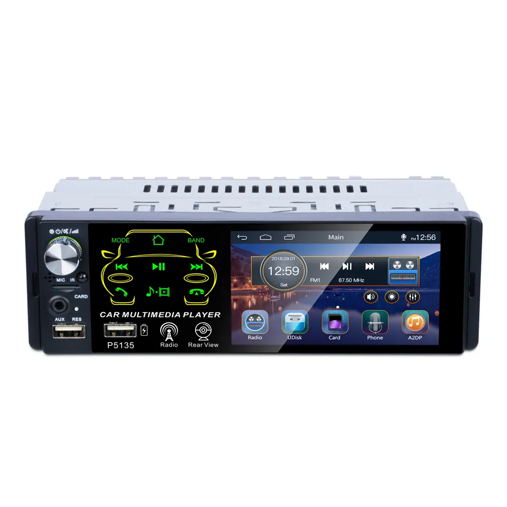 P5135 Universal Car Stereo Video Player with Rear View Car DVD Player