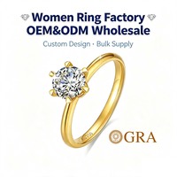 Bijoux de haute qualité pour femme, cadeau de fiançailles et de mariage, bague en or 18 carats avec diamant moissanite de 1 carat, creuse, 5D, originale