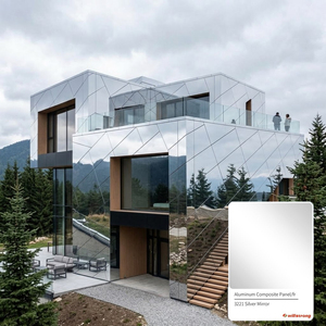 High Reflective 3mm 3221 Silver <b>Mirror</b> Aluminum Composite Panel ACP <b>Sheet</b> for Modern Building Facade Cladding - Product Image 3