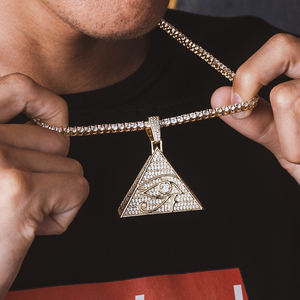 KRKC Kalung Mata Fainty Kustom, Perhiasan Besar Mawar Berlapis Emas 925 Perak Murni Mata Turki Yunani Kalung Mata Jahat - Product Image 5