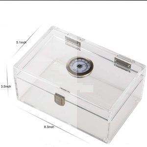 Humidor <span class=keywords><strong>de</strong></span> Acrílico Transparente al por Mayor con Higrómetro Digital, <span class=keywords><strong>Vitrina</strong></span> con Revestimiento <span class=keywords><strong>de</strong></span> <span class=keywords><strong>Cedro</strong></span> para Coleccionables - Product Image 2