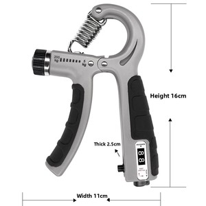 Entraîneur <span class=keywords><strong>de</strong></span> force <span class=keywords><strong>de</strong></span> préhension électronique réglable - <span class=keywords><strong>Cadre</strong></span> en alliage, acier plaqué titane, poignées antidérapantes en TPR - Product Image 5