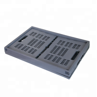Caisse en plastique pliable 480x350x265mm, boîte de rangement pliable, conteneur ventilé empilable pour la logistique d'entrepôt