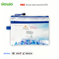 Sacs en filet plastique double couche personnalisés UIOWIO, multi-usages, imperméables, avec crochet en corde, pour documents et fournitures de bureau