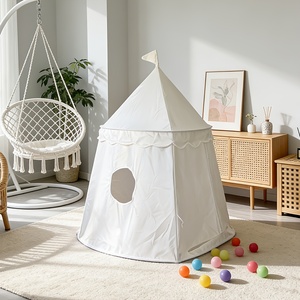 Tente pour enfants de style coréen, blanche, simple, de couleur unie, type yourte mongole, pliable, pour divertissement en intérieur, espace secret, tente spacieuse pour bébé - Product Image 2
