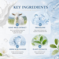 Nettoyant au lait de chèvre LiKeya, contrôle de l'acné, contrôle du sébum, hydratant, nettoyage en profondeur, adapté à tous les types de peau, nettoyant visage