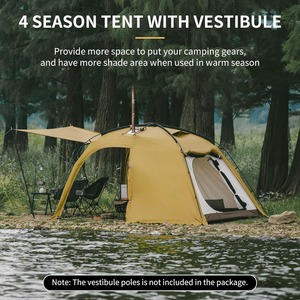 Tente de camping 4 saisons OEM avec cheminée, imperméable et coupe-vent, pour 2-3 personnes - Product Image 6