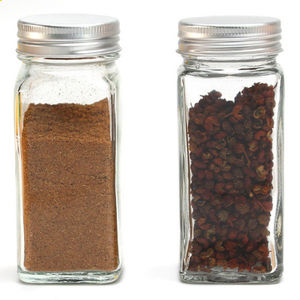 12pcs/kotak Wadah Penyimpanan Herbal Logam dengan Label Corong Lipat Set Stoples Bumbu Kaca 100ml - Product Image 3