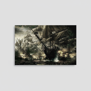 Printed <b>Canvas</b>: Abstract Pirate Battle - Elegant Office <b>Wall</b> Decor,WRAPPED <b>CANVAS</b> - Product Image 2