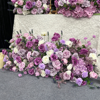 Sunwedding Boule de fleurs de mariage en soie violette faite à la main pour Noël Retour École Nouvel An chinois Décoration de table Floral artificiel