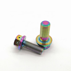 DIN6921 GR5 Mặt Bích Titan Hex Bolt M6 M7 M8 M10 Race Spec Trong Kho Với Anodized Đầy Màu Sắc - Product Image 3