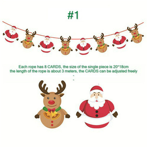 Băng Rôn Giáng Sinh 3 Mét Trang Trí Giáng Sinh Navidad Năm Mới C57 Cờ Treo Giấy Vòng Hoa Treo Cây Giáng Sinh Hươu Ông Già Noel - Product Image 4