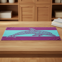 Serviette de plage et de sport en microfibre gaufrée, écologique, séchage rapide, super absorbante, motif floral moderne, personnalisable, faible MOQ