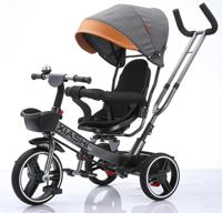 Tricycle pour enfants / poussette bébé / tricycle bébé avec pare-soleil / tricycle pliable 4-en-1 à cadre métallique avec pédales