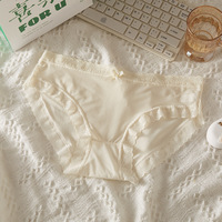 Culottes Hipster Femme en Coton Soie Glacée Tricoté Uni Anti-Bactérien, Taille Mi-Haute Élastique, Légères pour Usage Quotidien – Vente en Gros