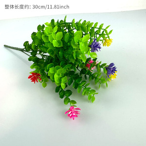 Arreglo Floral Artificial de Eucalipto y Camelia, 30 cm de Alto, Simulación de Plástico, Decoración para el Hogar, Accesorios para Bodas - Product Image 6