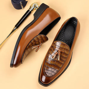 Chaussures en cuir britanniques pour jeunes hommes, à bout pointu, avec pompons, pour mocassins - Product Image 3