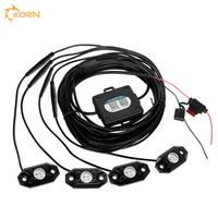 Luces LED RGBW para Roca con Control Remoto por APP, 4, 6, 8, 12 Módulos, Luces LED Multicolor de 9W para Chasis Todoterreno, para UTV y ATV