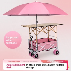 YX-F1-50 Stall Small <b>Trolley</b> Special Folding Table Adjustable Barbecue Sausage Mobile Outdoor Camp Shopping Camping Portable - Product Image 3