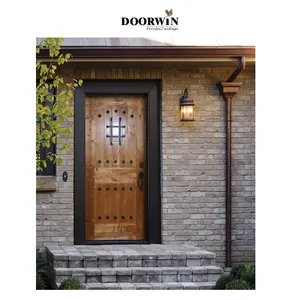 Modern China Supplier Graphic Design Main Wood Entrance Door Exterior Outside Solid Doors