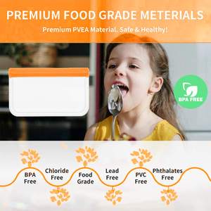 Пищевой многоразовый пакет на молнии, пластиковый пакет для упаковки сэндвичей PEVA, пакеты для хранения закусок и пищевых продуктов с верхней молнией - Product Image 5