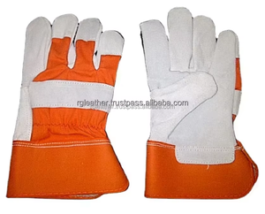 Guantes DE SEGURIDAD Rigger para hombre, cuero canadiense dividido blanco, recubierto de látex, anticorte, antiimpacto, resistente a productos químicos - Product Image 5