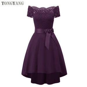 TONGYANG nuovi arrivi donna Brace elegante abito da festa di nozze abito da sera Vintage <span class=keywords><strong>con</strong></span> spalle scoperte abito in pizzo - Product Image 5