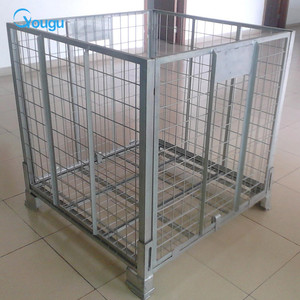 <span class=keywords><strong>Cage</strong></span> de stockage pliante et portable en métal avec roues Cages en treillis métallique - Product Image 4