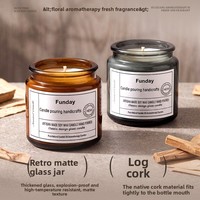 Bougie parfumée artisanale vintage en cire de soja dans un bocal en verre avec bouchon en liège pour la décoration de la maison, l'aromathérapie et les cadeaux