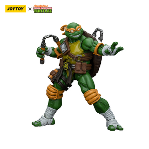 JOY TOY Action Figure in PVC di <span class=keywords><strong>Michelangelo</strong></span>, Donatello, Leonardo e Raffaello, Set di 4 Pezzi, Modellini Anime in Scala 1/18 - Product Image 2