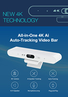 Système de Conférence Audio à Suivi Automatique par IA pour Diffusion en Direct, Webcams 4K avec Microphone à Télécommande pour Zoom/Teams/Google Meet