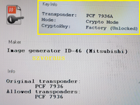 高品质三菱MIT9应答器钥匙PCF7936-ID46芯片，带密码模式未密封盖，带可拆卸刀片
