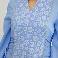 Nouvelle Robe Maxi Musulmane 2026 pour Femme, Modeste, en Jacquard Floral, Col en V, Manches Longues, Abaya, pour l'Aïd et les Mariages, en Polyester Respirant, Style Islamique