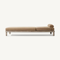 Chaise longue d'extérieur en teck massif avec pieds carrés épais, réglable, pour piscine, avec coussin de tête, pour hôtel et villa