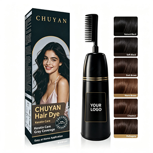 Crème colorante capillaire permanente à base d'extraits végétaux longue durée avec peigne applicateur facile, marque privée, qualité professionnelle - Product Image 1