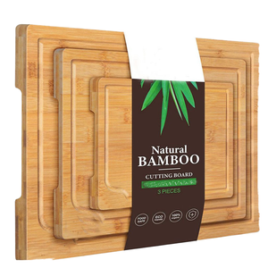 Ensemble de planches à découper en bambou en trois parties avec support, épaisseur 1,2 cm, rectangulaire - Product Image 1
