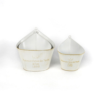 Pots suspendus en forme de seau à fleurs personnalisés Pots de plantes suspendus en métal et en fer simples Emballage de conteneur/emballage de cadeau blanc pour plantes d'intérieur