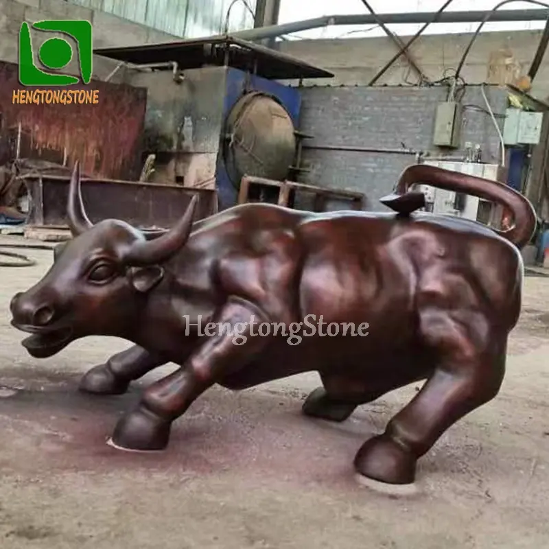 Hot Sale Metal Casting Bronze Western Wall Street Bull Statue